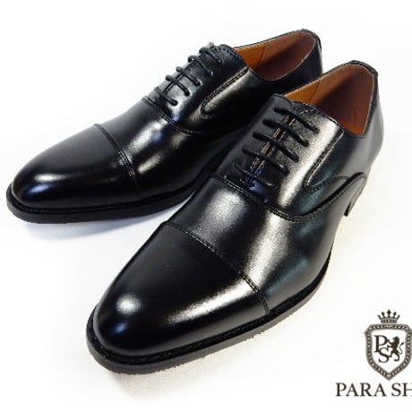 PARASHOE 内羽根ストレートチップ 防滑ビジネスシューズ 黒  23cm（23.0cm）23.5cm、24cm（24.0cm）【小さいサイズ紳士靴/PS11210-BLK】