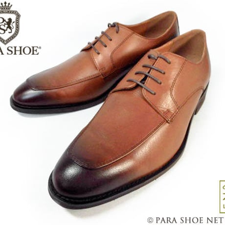 PARASHOE 本革 Uチップ ビジネスシューズ 茶色 3E 22cm、22.5cm、23cm、23.5cm、24cm【小さいサイズ 革靴】（PS-1802-BR）