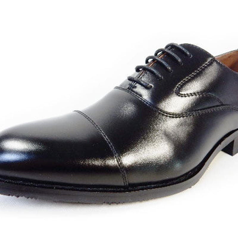 PARASHOE 内羽根ストレートチップ 防滑ビジネスシューズ 黒 23cm