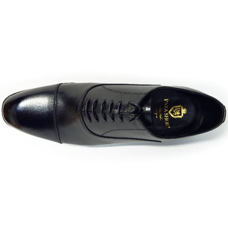 PARASHOE 本革 内羽根ストレートチップ シークレットヒールアップ（身長＋4.5cm）ビジネスシューズ 黒 3E（EEE）【マッケイ製法・革靴・紳士靴・日本製】 (PS-H1110-BLK)