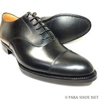 PARASHOE ハンドメイド（マッケイ製法）本革 内羽根ストレートチップ ビジネスシューズ 黒 3E（EEE）22cm～32cm【メンズ革靴・紳士靴・日本製】（PSY-1011M-BLK）