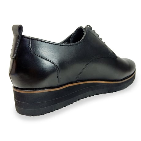 PARASHOE 本革 プレーントゥ 厚底ビジネスシューズ（ビジネススニーカー・ドレススニーカー・ポストマンシューズ）3E 黒【ビジカジ革靴／大きいサイズ・小さいサイズ対応】(PS-1821-BLK)