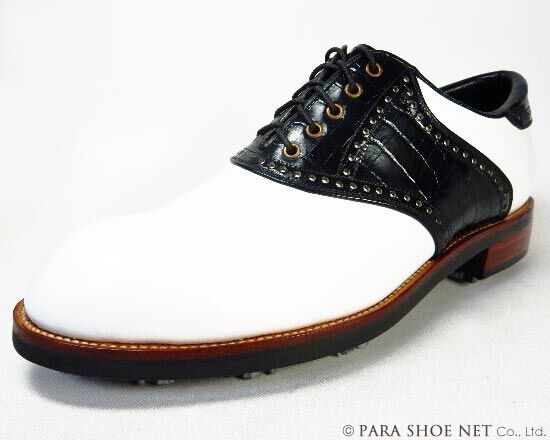 PARASHOE 本革 ハンドメイド クラシック ゴルフシューズ サドル PARASHOE 本革 ハンドメイド クラシック ゴルフシューズ サドル