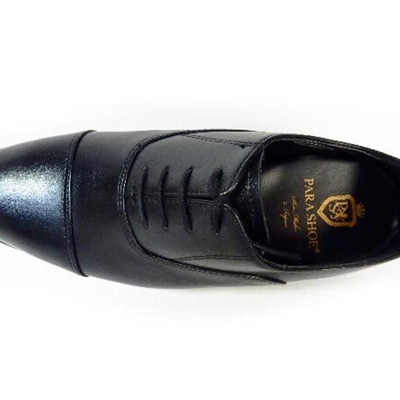 PARASHOE 本革 内羽根ストレートチップ シークレットヒールアップ