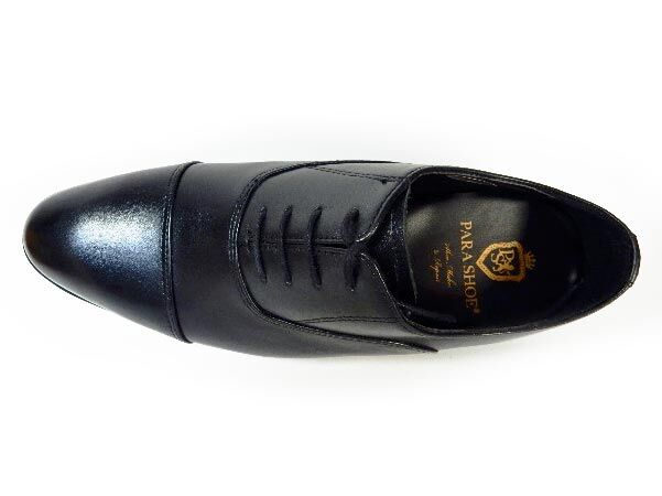 PARASHOE 本革 内羽根ストレートチップ シークレットヒールアップ