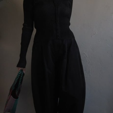plating　crew neck cardigan