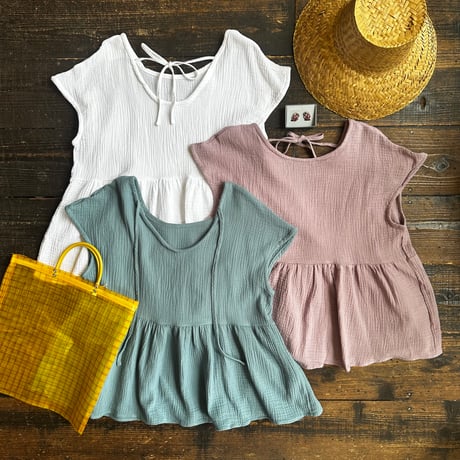 gaze cotton 3way blouse