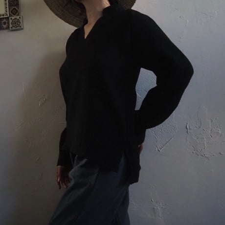 waffle gaze cotton blouse