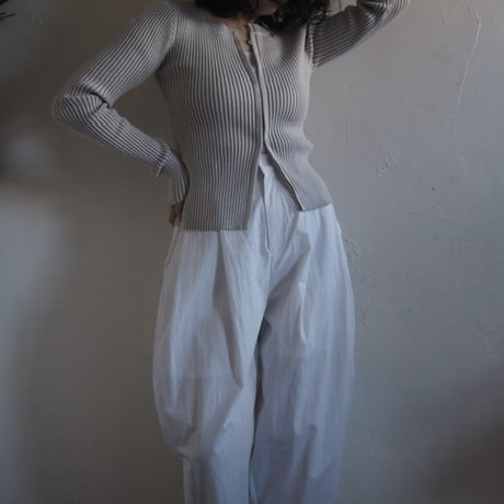 plating　crew neck cardigan