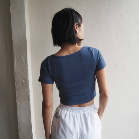 square neck cropped T - shirt