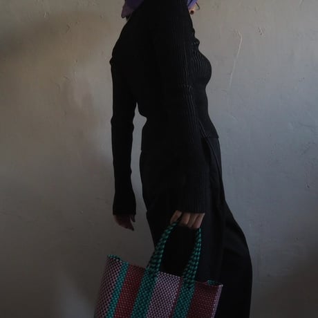 plating　crew neck cardigan