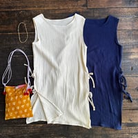 gaze cotton side ribbon tunic