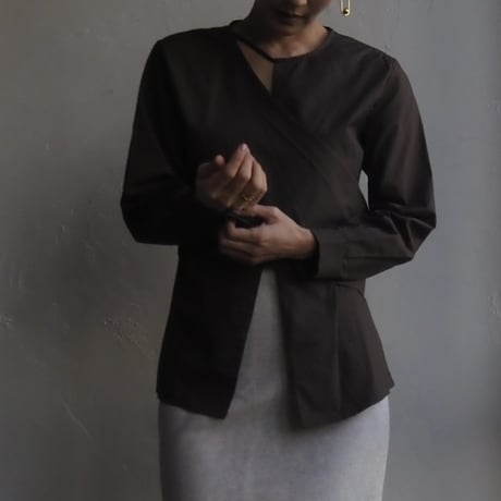 belt asymmetric blouse