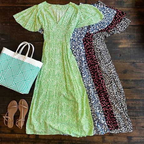 V neck flare dress