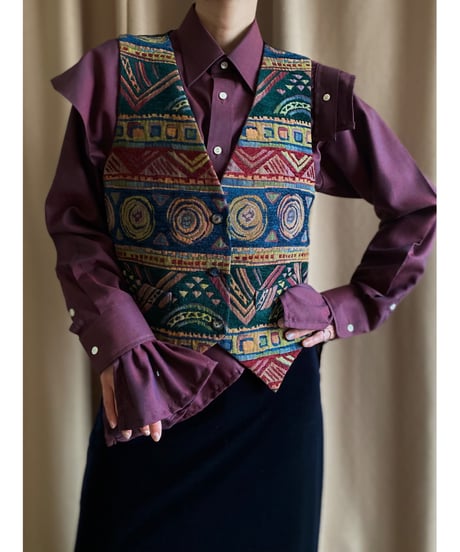 MADE IN U.S.A. ethnic vest-3955-1