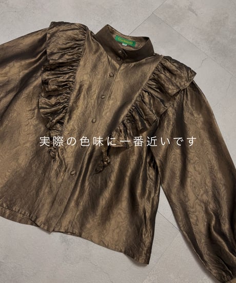 artistic design frill silk shirt-4626-4
