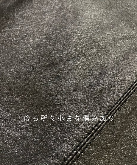 Auanti real leather black long coat-3171-12