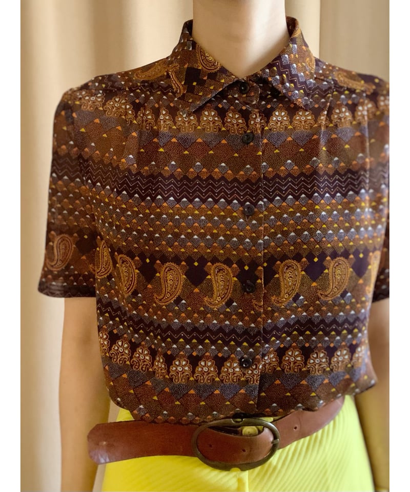 【希少】Euro vintage sheer paisley shirt