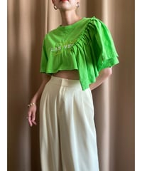 Lime green color remake t shirt-3578-8