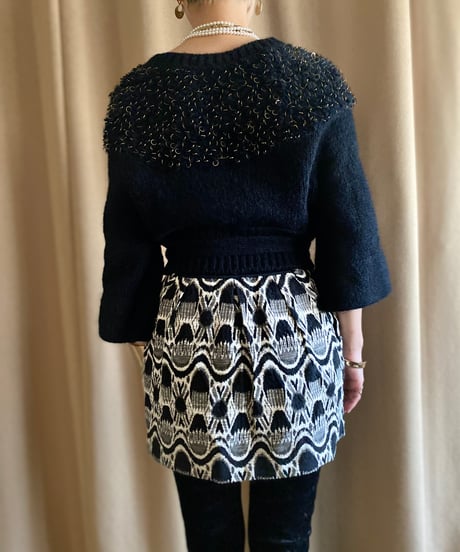 monotone jacquard fabric mini skirt-3772-11