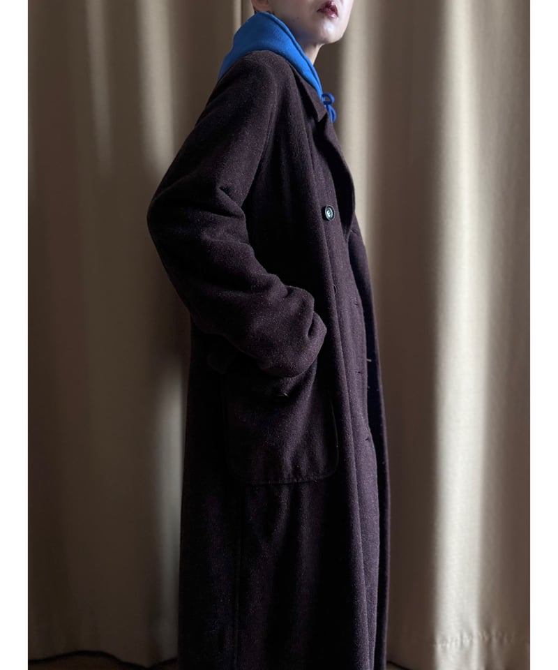 brown purple color chester coat-5055-11 | COLLE