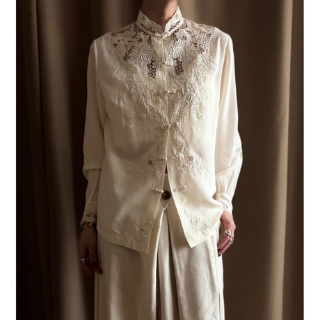 embroidery design china button silk shirt-4705-5