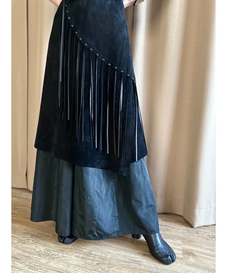 cizenne pigskin fringe skirt-4197-6