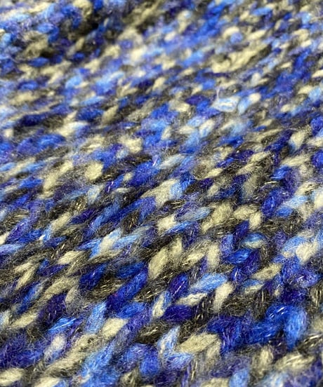 blue mix color remake knit dress-3149-12