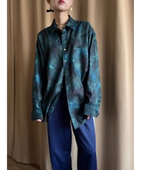 dark green exotic over size shirt-4541-2