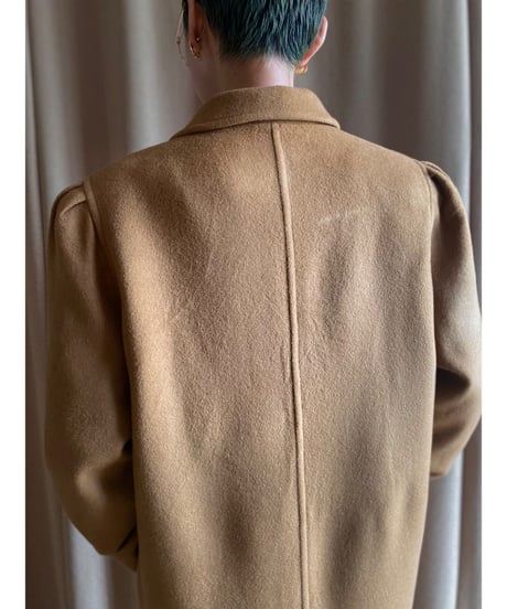 LOBJIE camel color power shoulder coat-3771-11