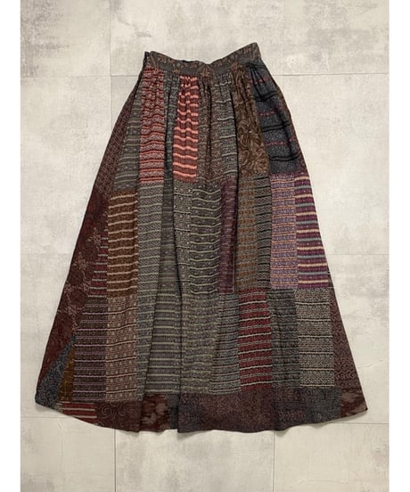 patchwork design jacquard volume skirt-4097-4