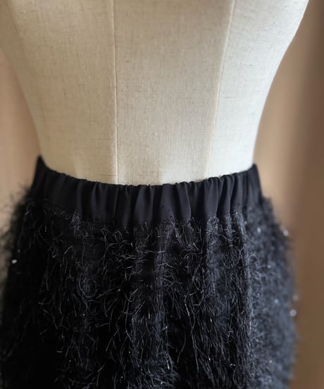 MAX&Co. black shaggy mini skirt-4516-2