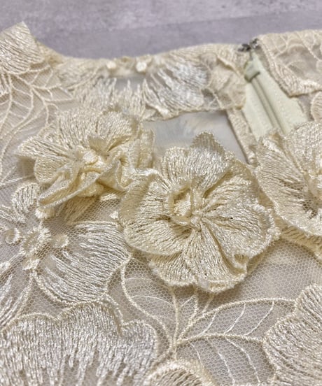 lace embroidery mini dress-3642-9