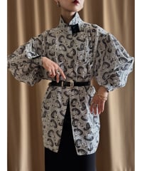 paisley pattern monotone import shirt-4594-3