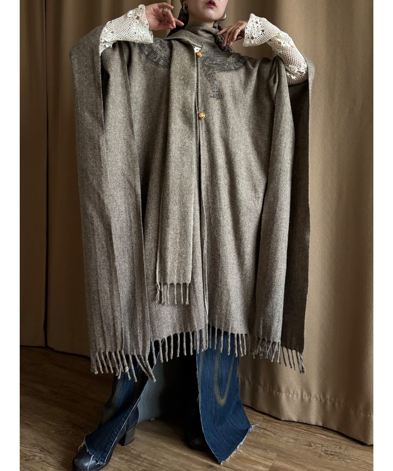 ethnic pattern import cape coat-5038-10 | COLLE