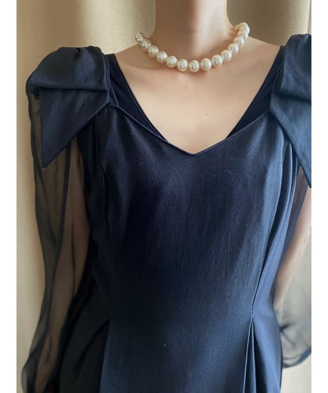 MADE  IN U.S.A. sheer sleeve dress-3616-8
