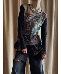 MADE IN FRANCE abstract sheer tops-4590-3