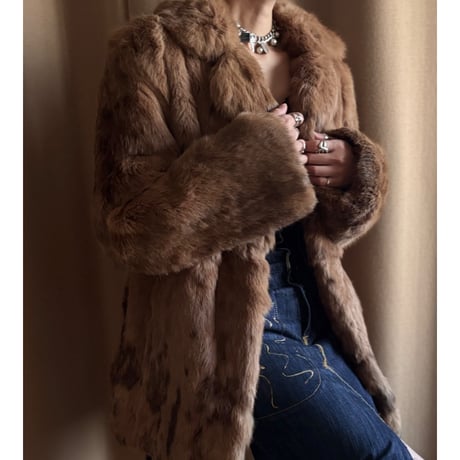 ローズバッド リアルファーコート フォックス ラビット ティアード