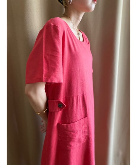 pink color import long dress-3613-8