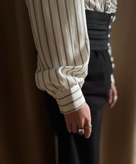 JUDY BOND stripe frill shirt-4560-3