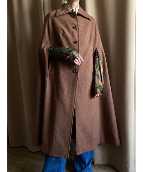 light brown cloak design coat-3687-10