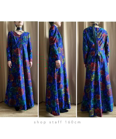 floral pattern import maxi dress-3897-12