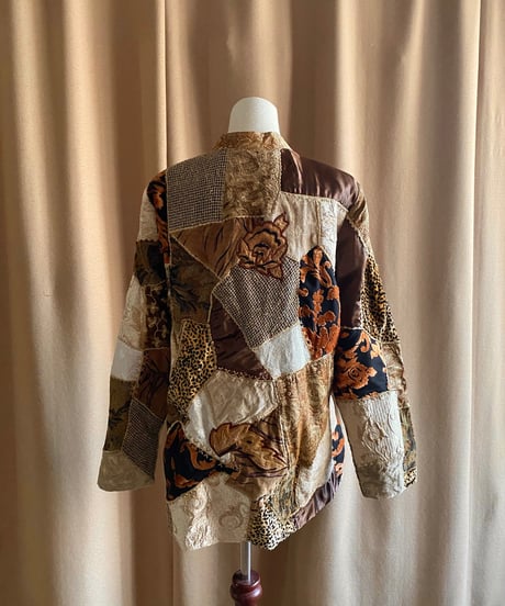 patchwork design jacquard vintage jacket-3982-2