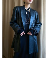 shawl collar design black real leather jacket-3890-12