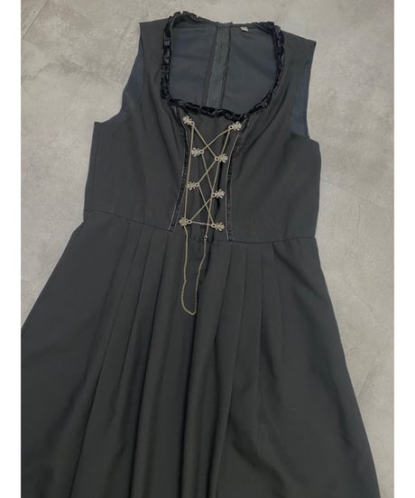 metal chain black vintage dress-4230-7