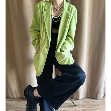 lime green color remake tailored jacket-3244-2