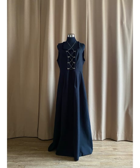 metal chain black vintage dress-4230-7