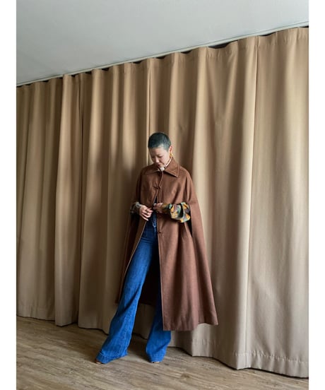 light brown cloak design coat-3687-10