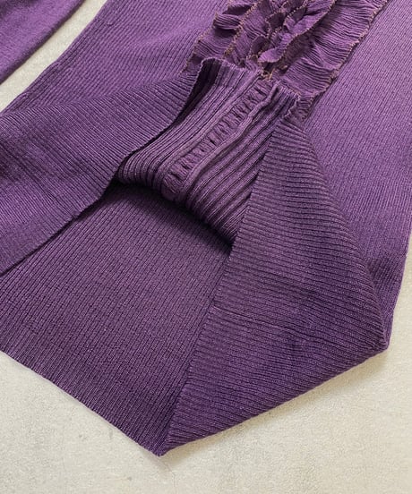 HIROKO KOSHINO purple frill tops-3778-11