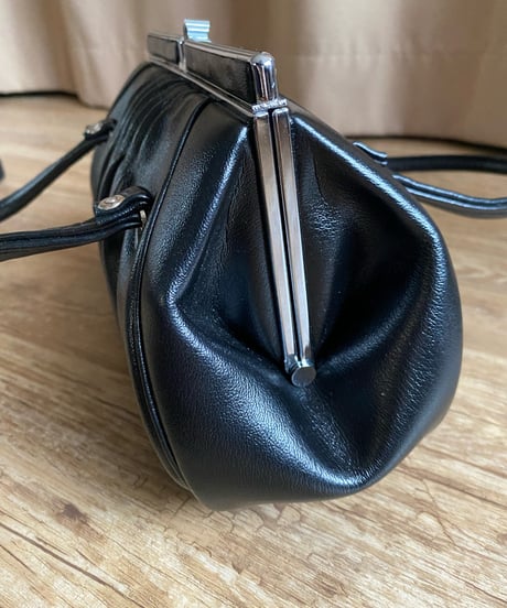 black leather hand bag-4217-6